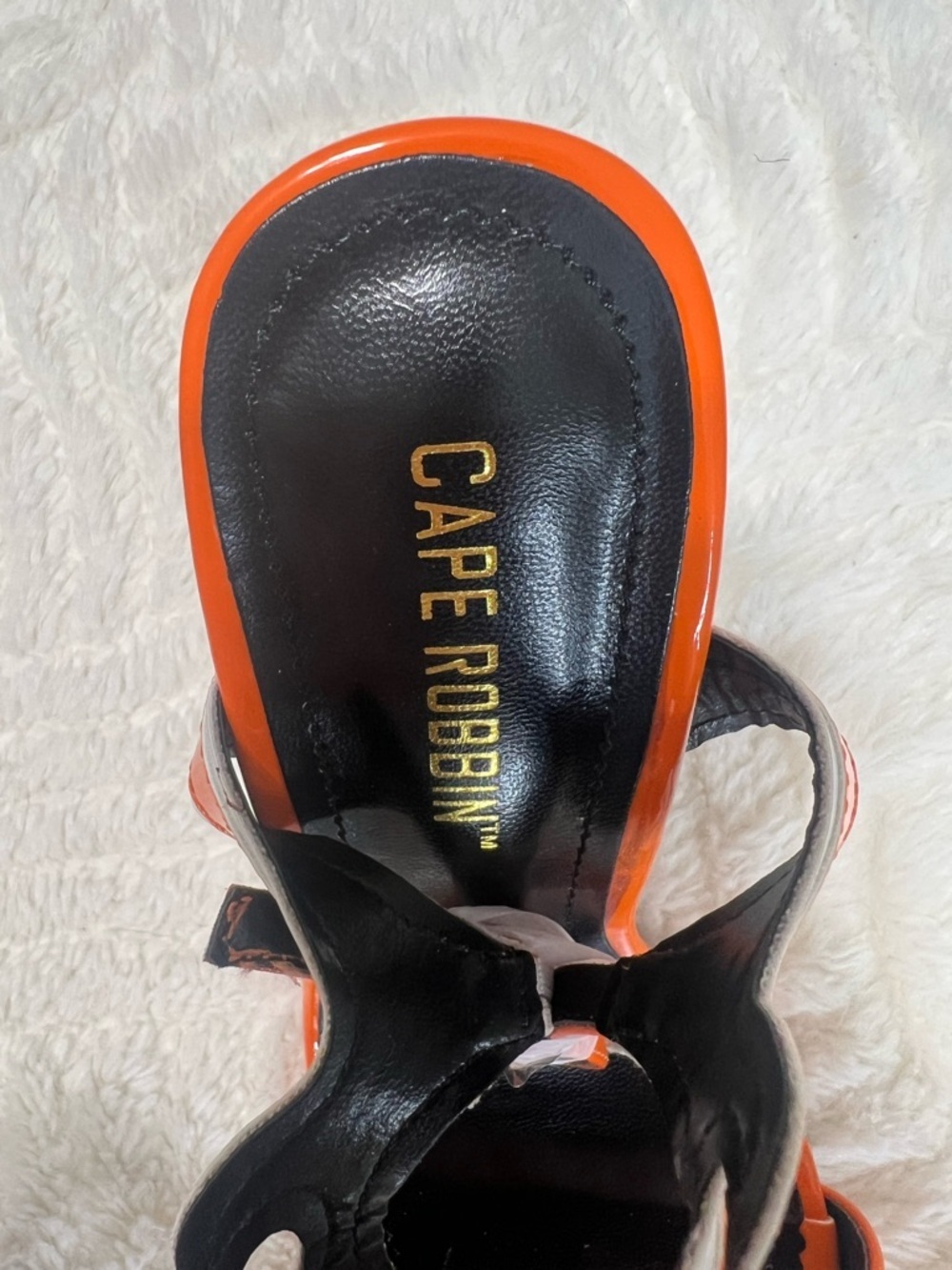 NIB Cape Robbin Inferno Flame Heels Orange Patent Flame Sandals Size 6.5 - Picture 6 of 10